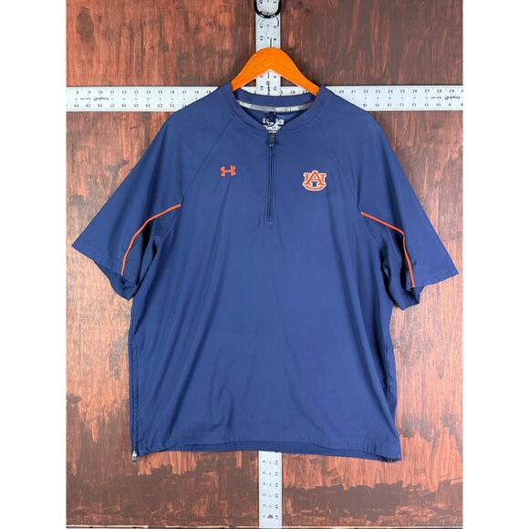 Auburn Tigers War Eagle Under Armour Woven Sideline Shirt Blue Orange‎ XL NCAAf - Picture 1 of 11